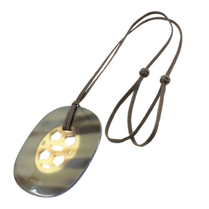 Hermes Lift GM Pendant Necklace Buffalo Horn Brown Lift GM 90299675