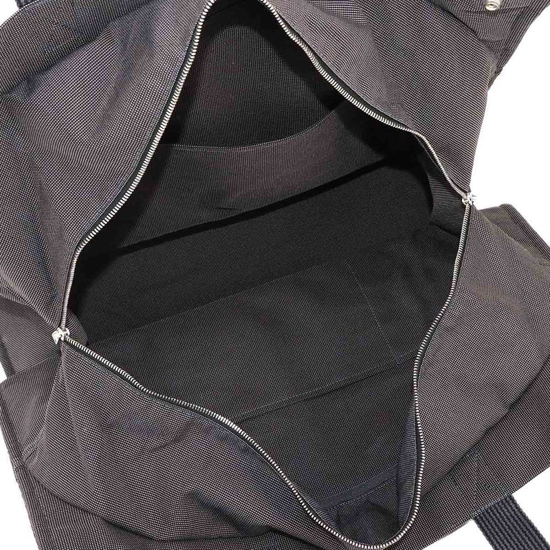 Exhibited Hermes Herline Tote TGM Bag Canvas Gray Silver Hardware Herline Tote