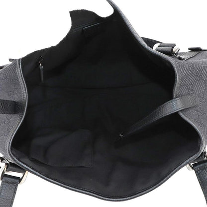 Gucci GG Denim Tote Bag Leather Black 293578 Silver Hardware Tote Bag 90299678