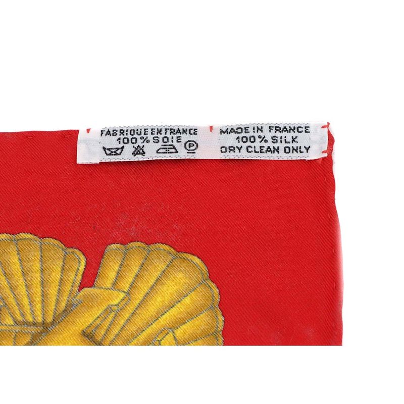 Exhibited Hermes Carre 90 Large Scarf Automobile Silk 100% Red Multicolor Carre