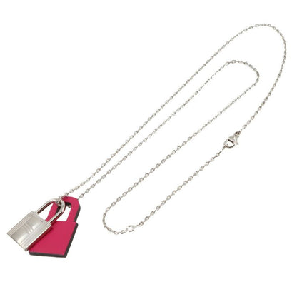 Exhibit Hermes Eau Kelly PM Necklace Swift Silver Rose Mexico Cadenas Motif