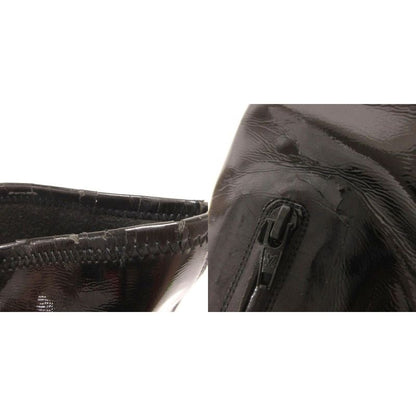 Louis Vuitton Long Boots Side Zip Knee High Br0137 Enamel Black 37