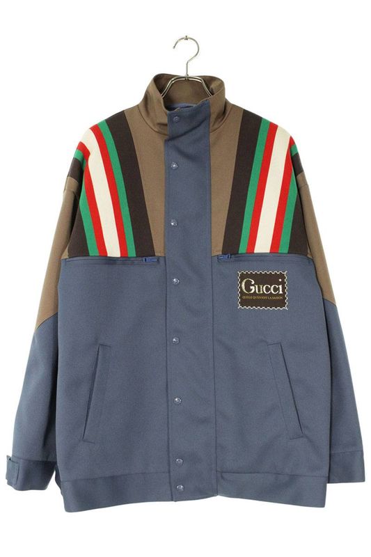 Gucci 20SS 614483 Z4203 Sherry Line Logo Print Track Jacket Men's 44