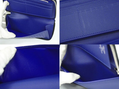Authentic Louis Vuitton LV Zippy Wallet Vertical Taiga Llama Long Wallet Cobalt