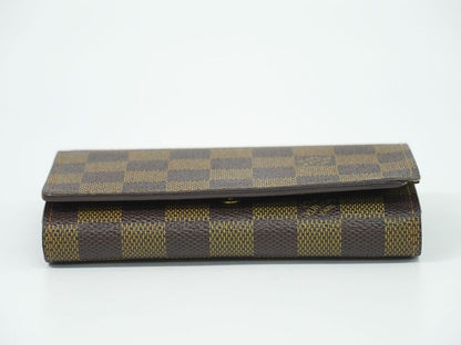 Authentic Louis Vuitton LV Portefeuille Trésor Damier Ebène Fold Wallet Brown