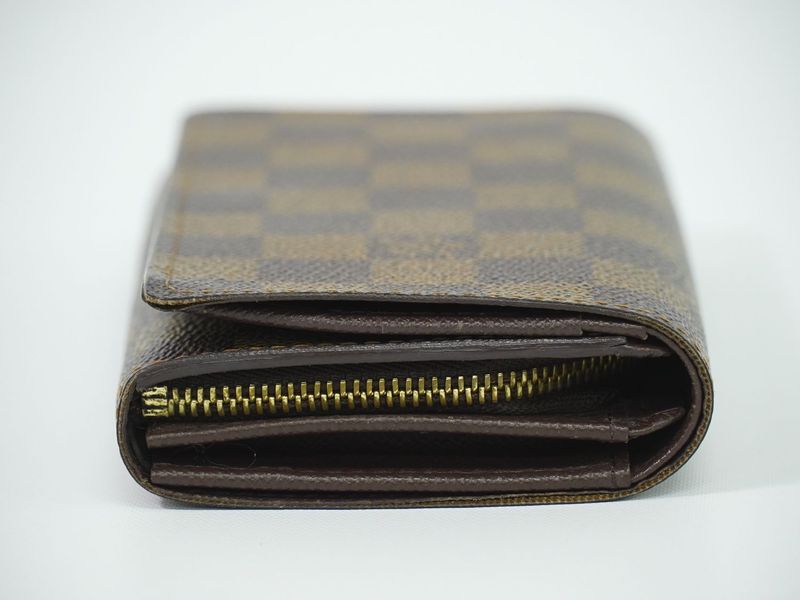 Authentic Louis Vuitton LV Portefeuille Trésor Damier Ebène Fold Wallet Brown