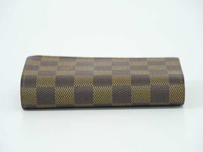 Authentic Louis Vuitton LV Portefeuille Trésor Damier Ebène Fold Wallet Brown