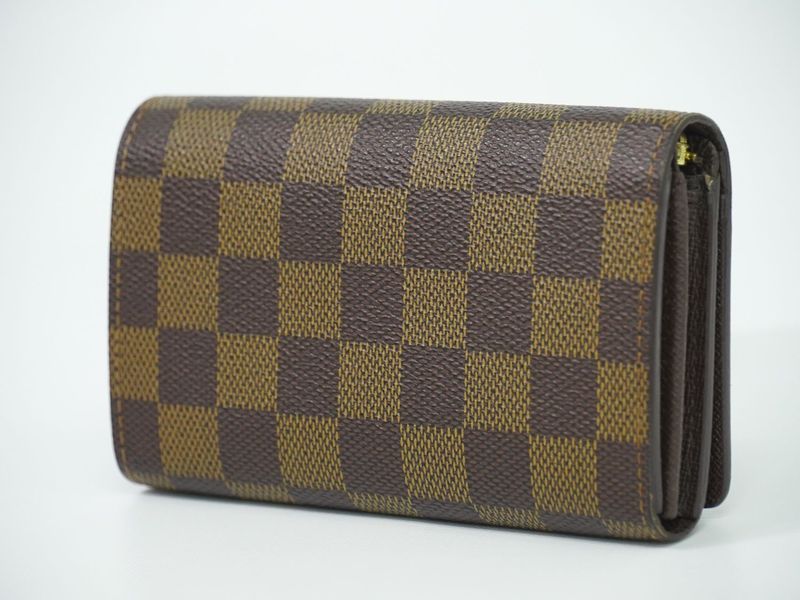 Authentic Louis Vuitton LV Portefeuille Trésor Damier Ebène Fold Wallet Brown
