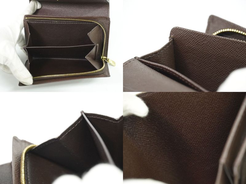 Authentic Louis Vuitton LV Portefeuille Trésor Damier Ebène Fold Wallet Brown