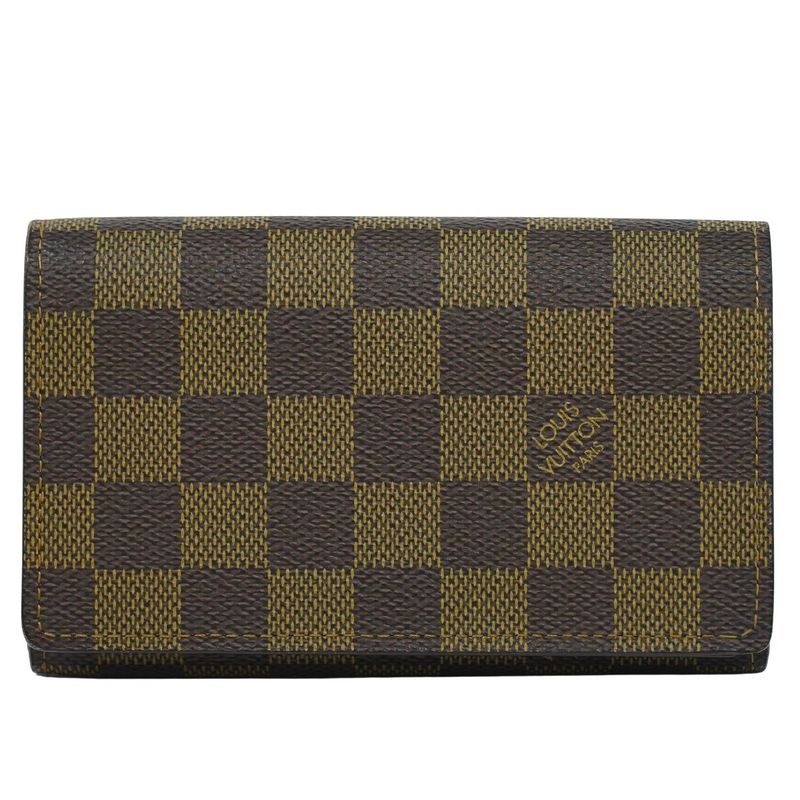 Authentic Louis Vuitton LV Portefeuille Trésor Damier Ebène Fold Wallet Brown