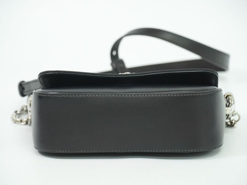 Authentic Prada Nylon Leather 2WAY Shoulder Bag Pochette Leather Black Bag