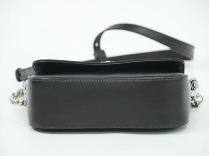 Authentic Prada Nylon Leather 2WAY Shoulder Bag Pochette Leather Black Bag