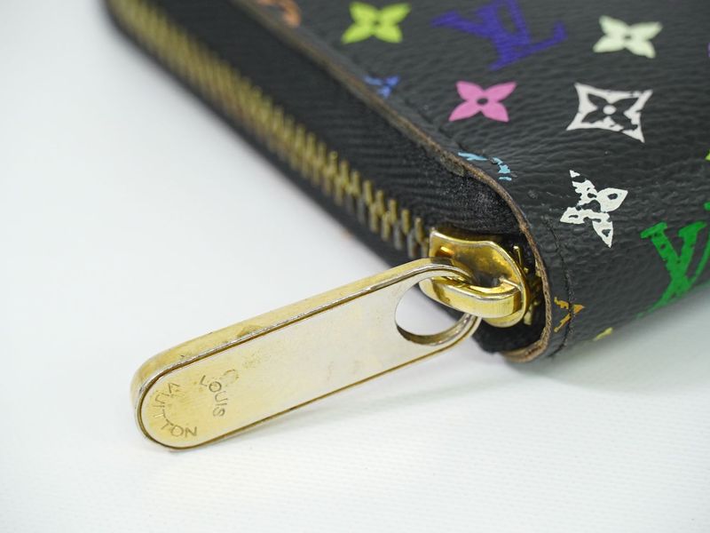 Authentic Louis Vuitton LV Zippy Wallet Monogram Multicolor Long Wallet Noir