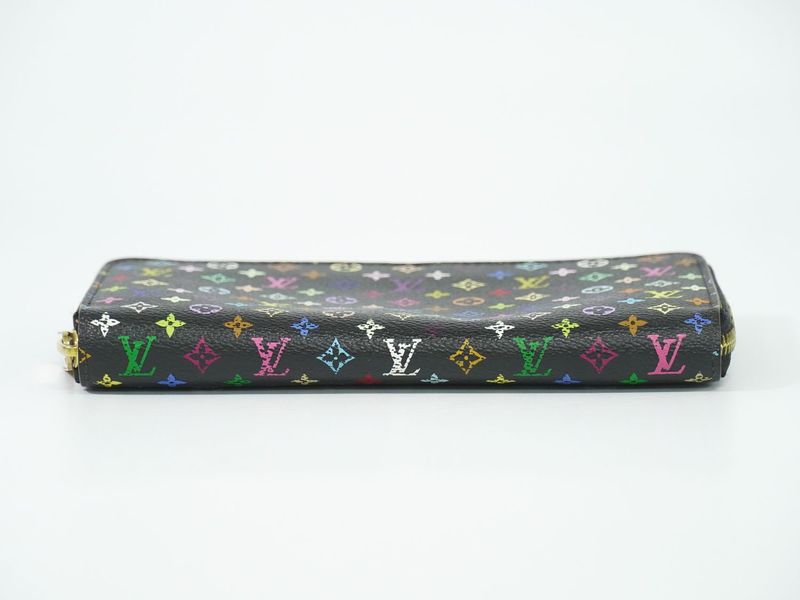 Authentic Louis Vuitton LV Zippy Wallet Monogram Multicolor Long Wallet Noir