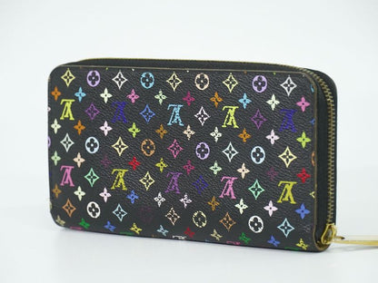 Authentic Louis Vuitton LV Zippy Wallet Monogram Multicolor Long Wallet Noir