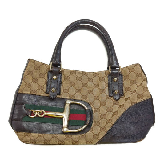 Gucci GG Canvas Horsebit Leather Handbag Mini Bag / 002404 / Beige / Next Day
