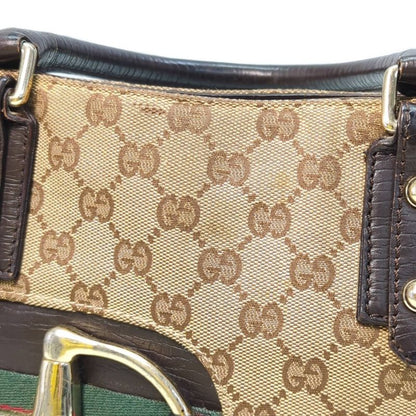 Gucci GG Canvas Horsebit Leather Handbag Mini Bag / 002404 / Beige / Next Day