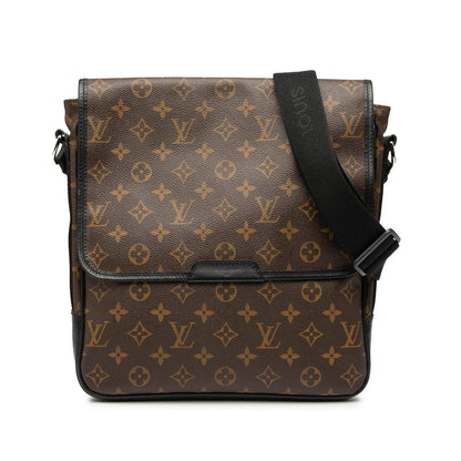 Louis Vuitton Monogram Macassar Bass MM Crossbody Shoulder Bag M56715 Brown PVC