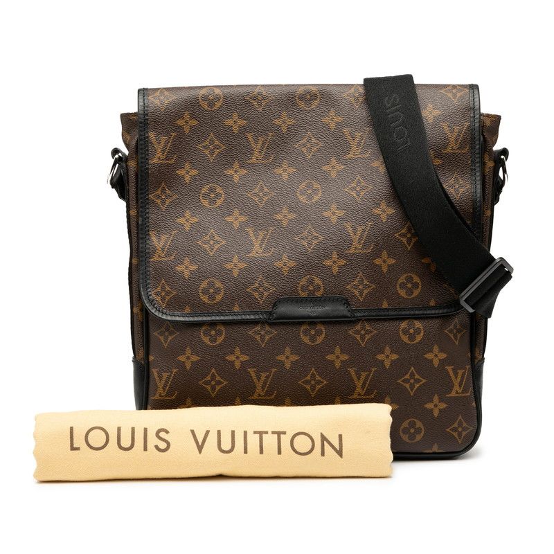 Louis Vuitton Monogram Macassar Bass MM Crossbody Shoulder Bag M56715 Brown PVC