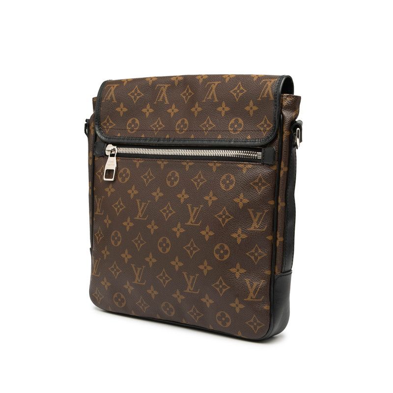 Louis Vuitton Monogram Macassar Bass MM Crossbody Shoulder Bag M56715 Brown PVC