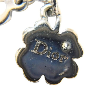 Dior Heart Logo Rhinestone Necklace Rhinestone G Silver