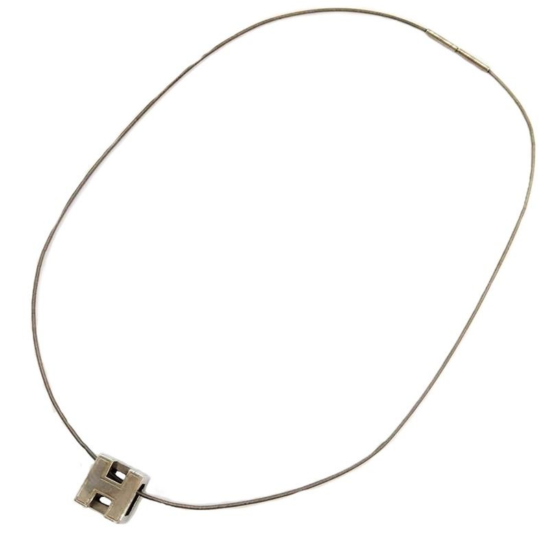 Hermes H Cube Caged Ash Necklace