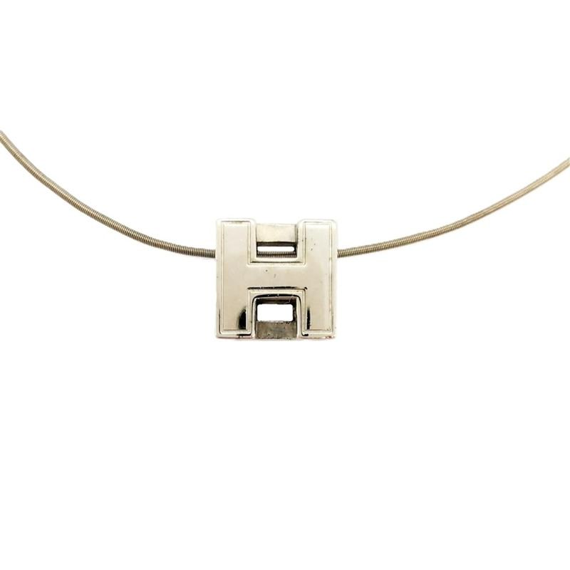 Hermes H Cube Caged Ash Necklace