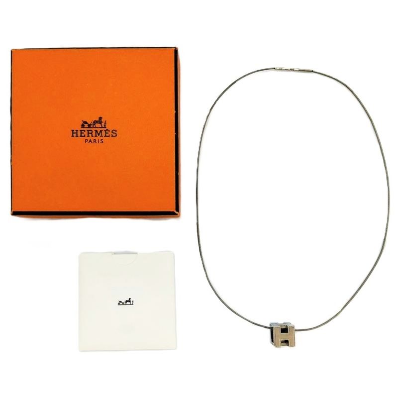 Hermes H Cube Caged Ash Necklace