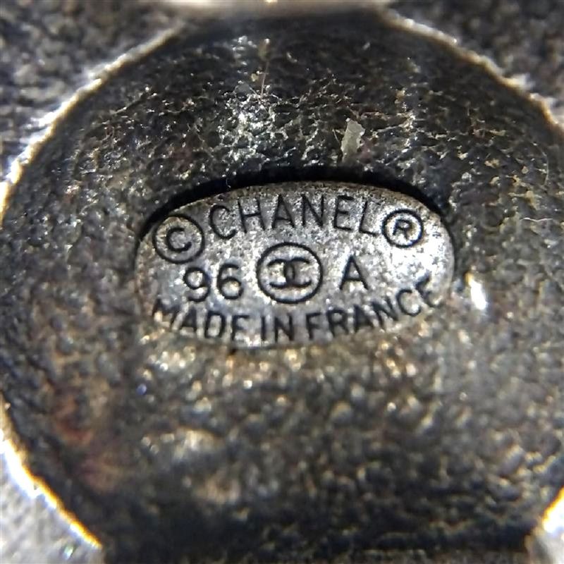 Chanel Coco Mark Clip-on Vintage Earrings Metal G Silver