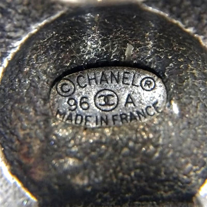 Chanel Coco Mark Clip-on Vintage Earrings Metal G Silver