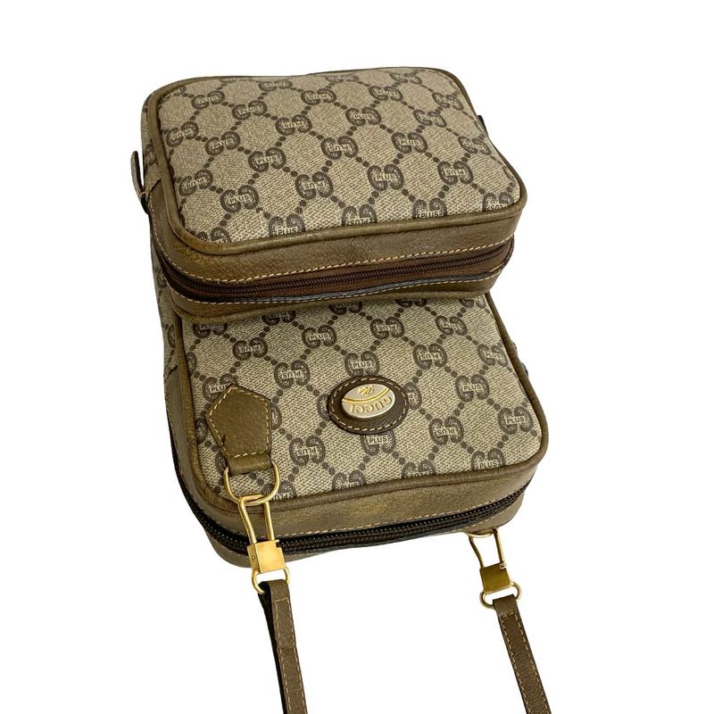 Gucci Vintage Plus Logo Hardware Leather Mini Shoulder Bag