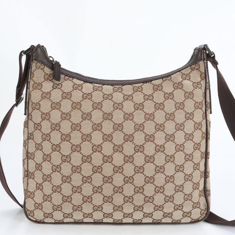 Gucci GG Canvas Leather Shoulder Bag Crossbody Messenger Business Commuter