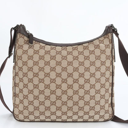 Gucci GG Canvas Leather Shoulder Bag Crossbody Messenger Business Commuter