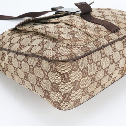 Gucci GG Canvas Leather Shoulder Bag Crossbody Messenger Business Commuter