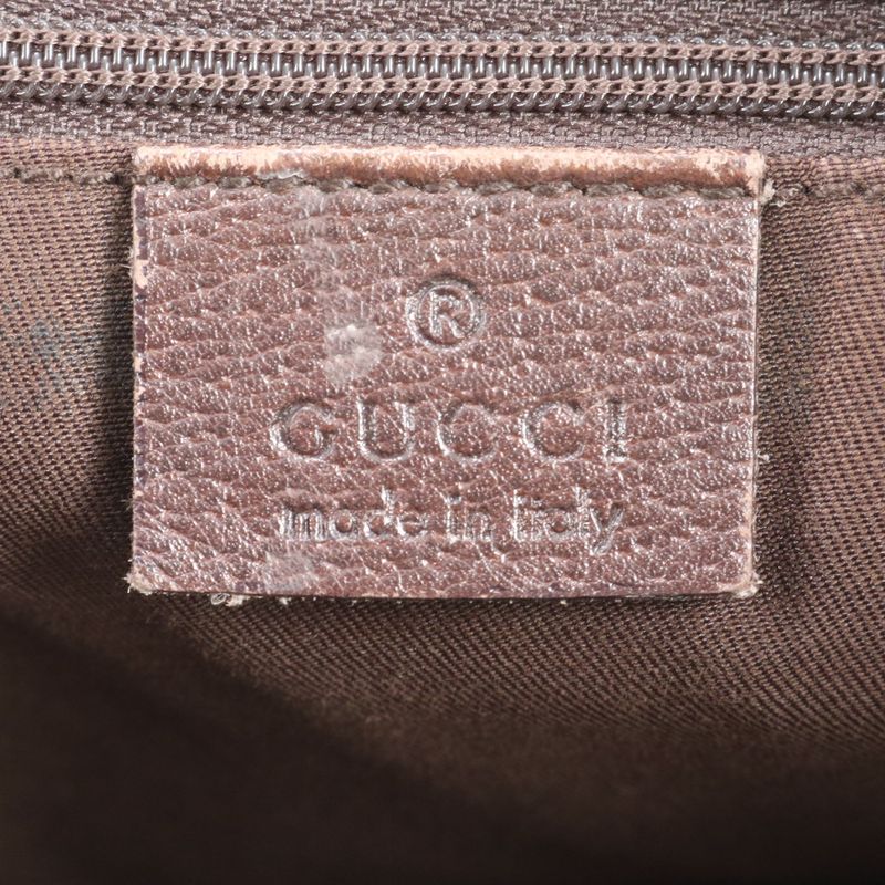 Gucci GG Canvas Abby Leather Tote Bag Shoulder Brown Gold Hardware 130739