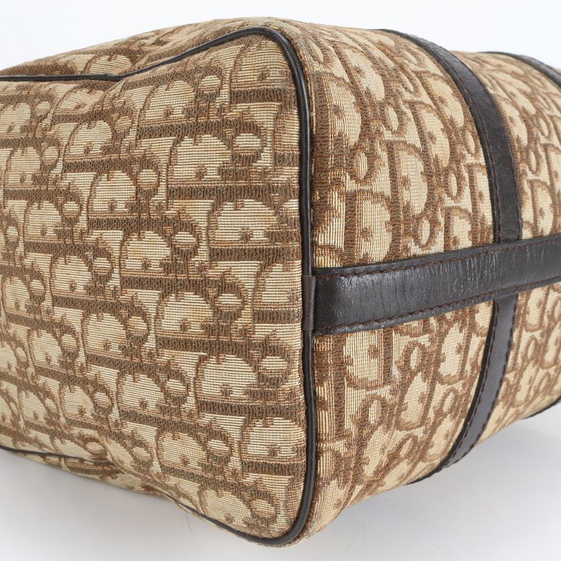 Christian Dior Trotter Leather Handbag Mini Boston Tote Brown Women's ECE Cx40-6