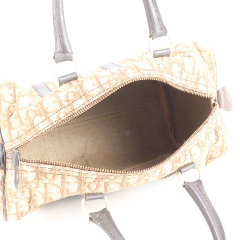 Christian Dior Trotter Leather Handbag Mini Boston Tote Brown Women's ECE Cx40-6