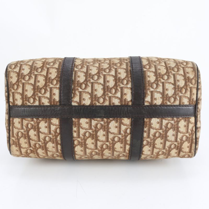 Christian Dior Trotter Leather Handbag Mini Boston Tote Brown Women's ECE Cx40-6