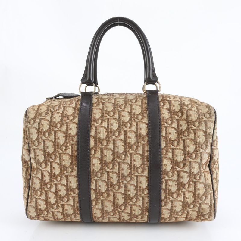 Christian Dior Trotter Leather Handbag Mini Boston Tote Brown Women's ECE Cx40-6