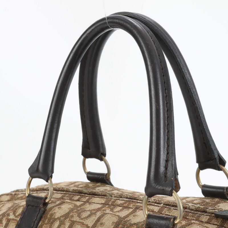 Christian Dior Trotter Leather Handbag Mini Boston Tote Brown Women's ECE Cx40-6