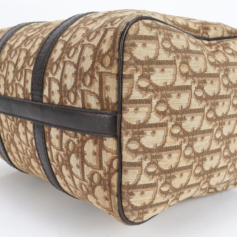 Christian Dior Trotter Leather Handbag Mini Boston Tote Brown Women's ECE Cx40-6