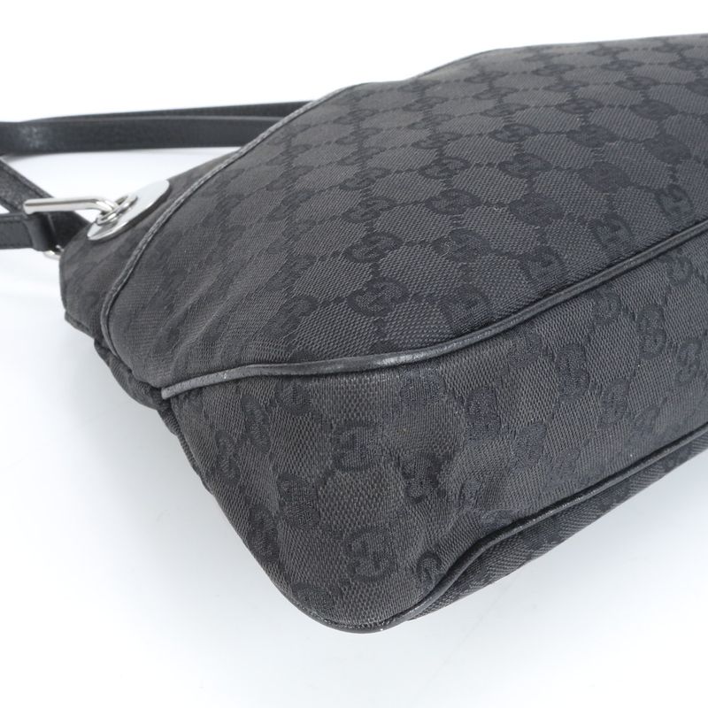 Gucci GG Canvas Eclipse Leather Tote Bag Shoulder Black 121023 Women's EUE