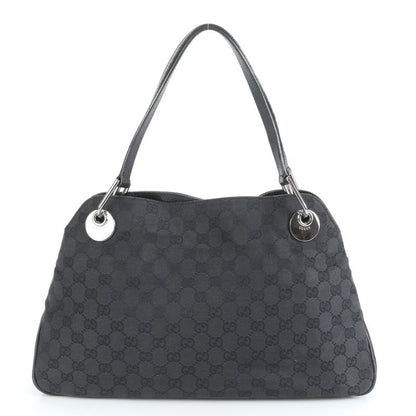 Gucci GG Canvas Eclipse Leather Tote Bag Shoulder Black 121023 Women's EUE