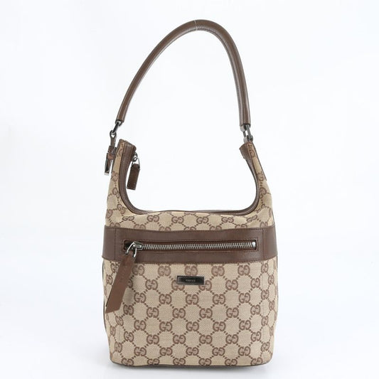 Gucci GG Canvas Leather Shoulder Bag Shoulder One Shoulder Brown 001-4299