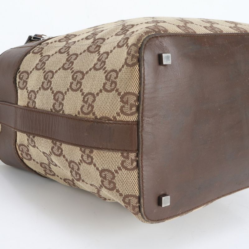 Gucci GG Canvas Leather Shoulder Bag Shoulder One Shoulder Brown 001-4299