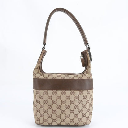 Gucci GG Canvas Leather Shoulder Bag Shoulder One Shoulder Brown 001-4299