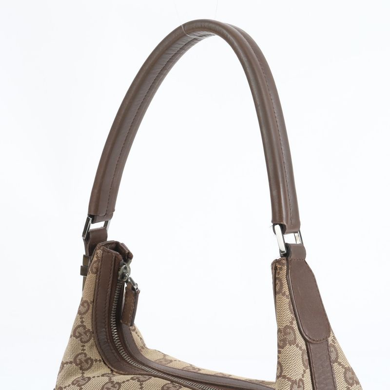 Gucci GG Canvas Leather Shoulder Bag Shoulder One Shoulder Brown 001-4299