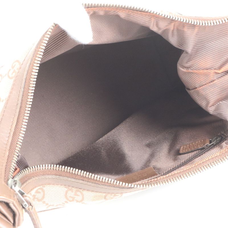 Gucci GG Canvas Leather Shoulder Bag Shoulder One Shoulder Brown 001-4299