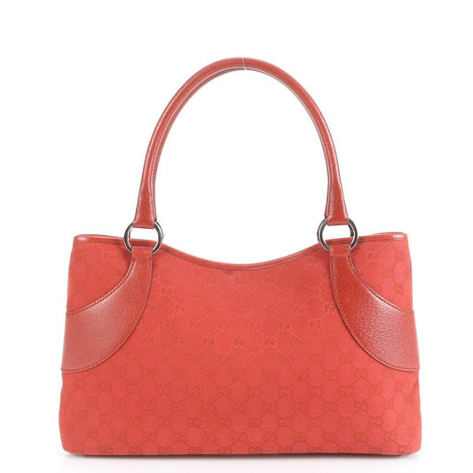 Gucci GG Canvas 113015 Leather Tote Bag Hand Silver Hardware Women's EUE Cx35-10