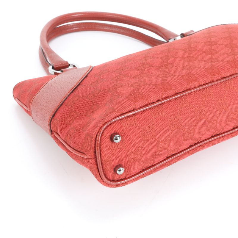 Gucci GG Canvas 113015 Leather Tote Bag Hand Silver Hardware Women's EUE Cx35-10